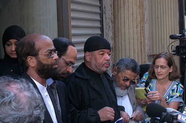 The Islamic leaders' press conference outside 45-47 Park Place